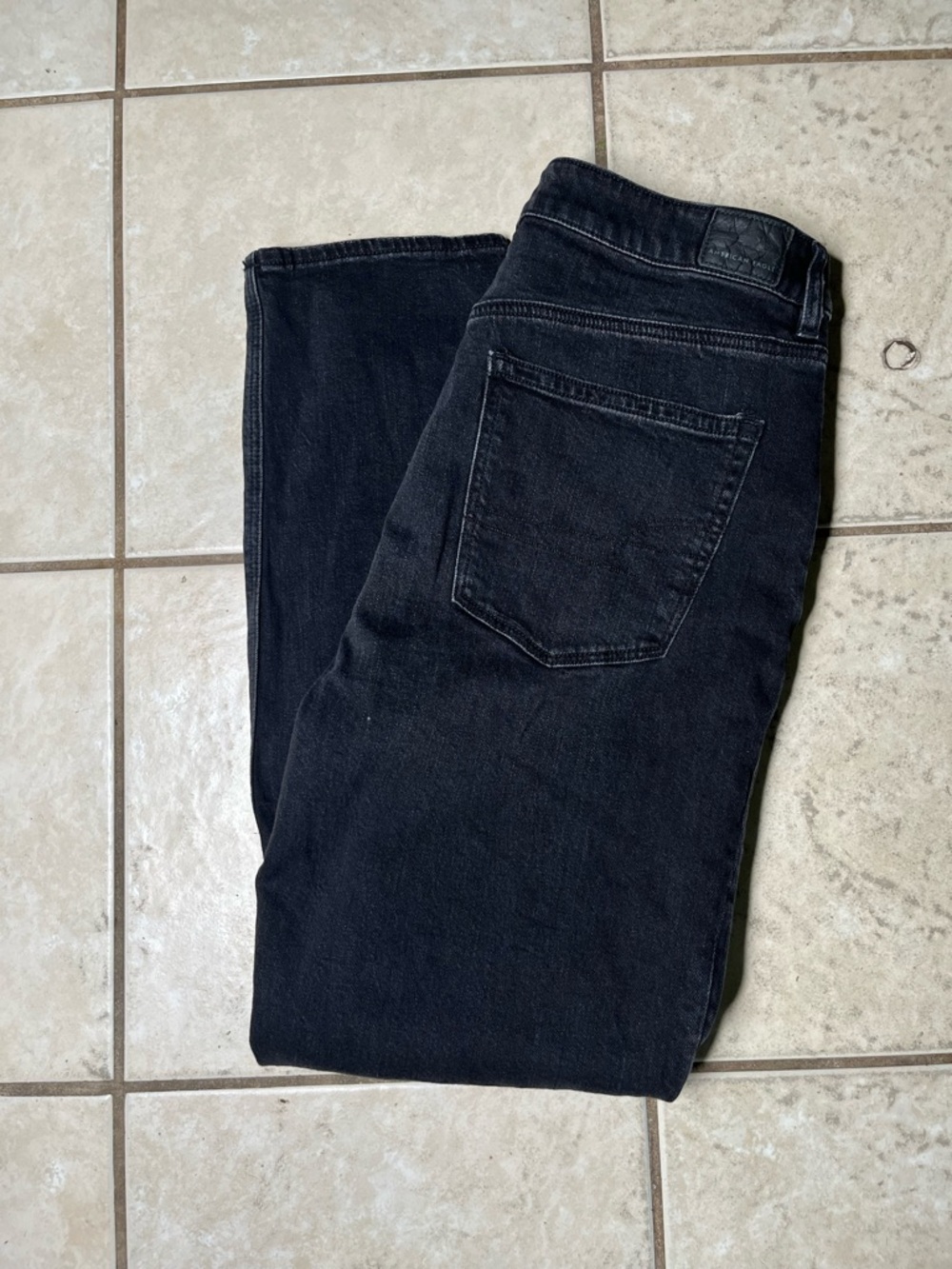 American Eagle Outfitters Men's Slim Straight Black Jeans